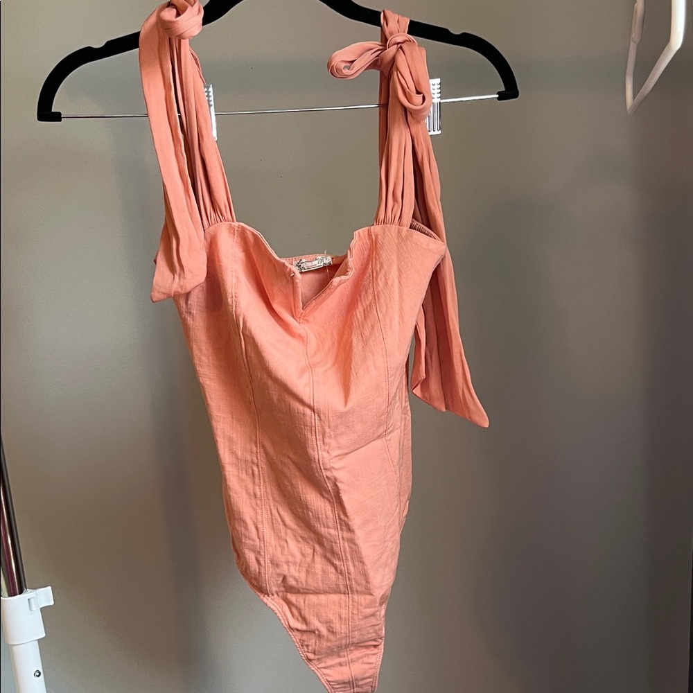 Free People Coral Bodysuit